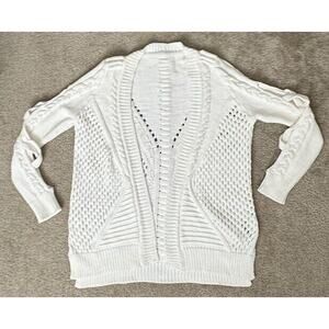 Cushnie Women’s Small White Cable Knit Sweater Long Sleeve Pullover Rare